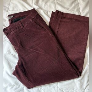 Women’s wide leg Corduroy Pants in Deep Burgundy